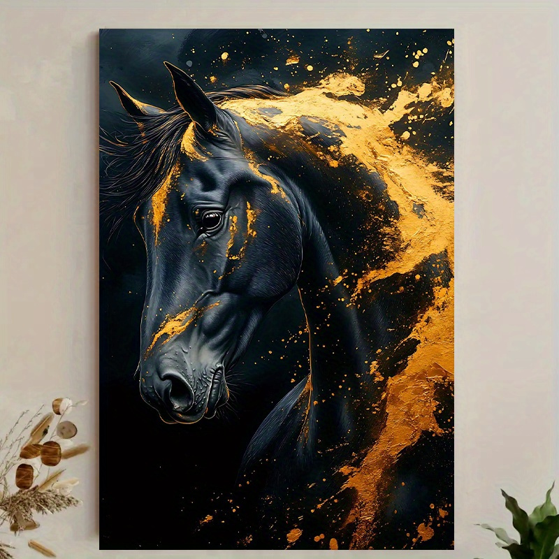 1pc Elegant Black Horse Canvas - đánh giá và giá Canvas Wrap Ready